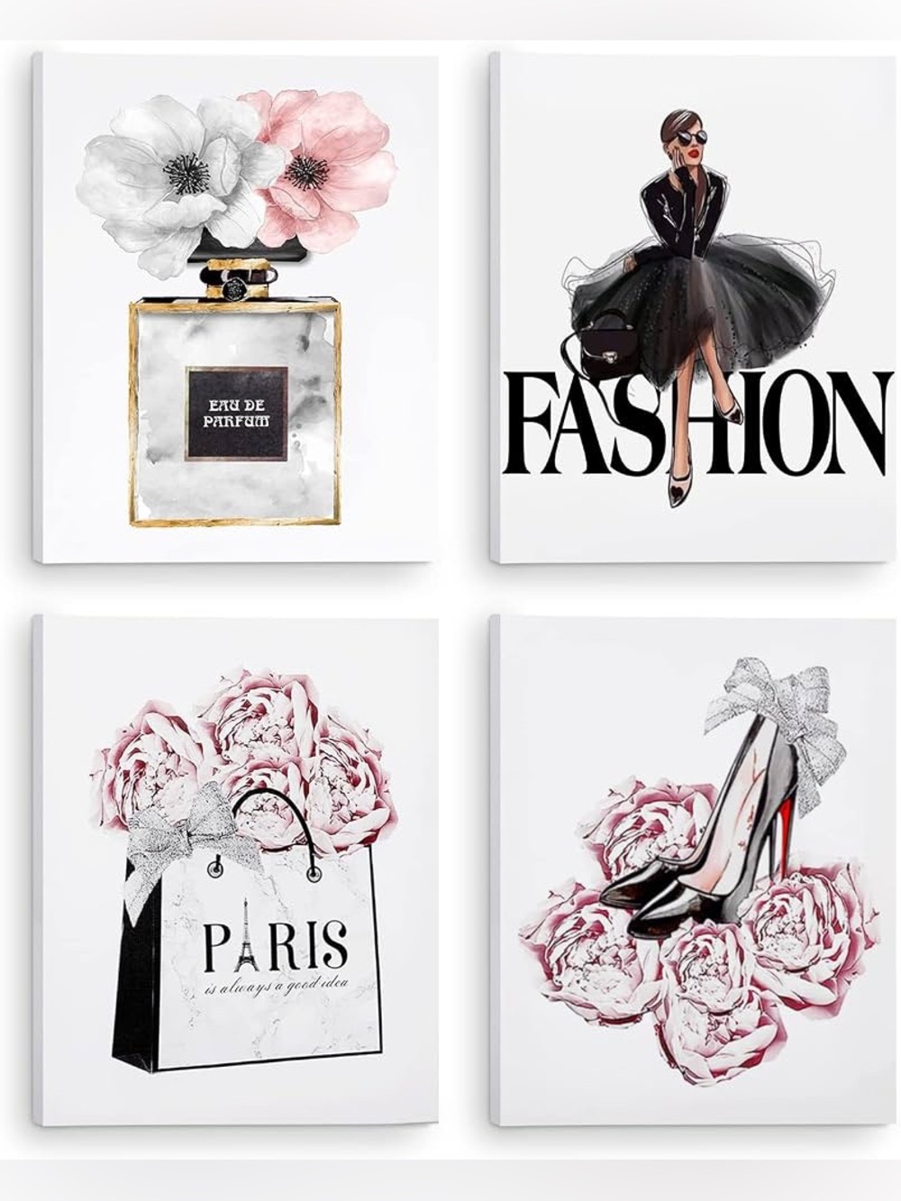 Chic Fashion Wall Art Set of 4 from Amazon